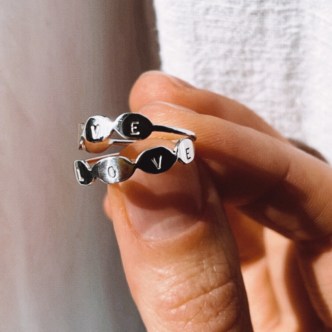 Bague love argent hot sale